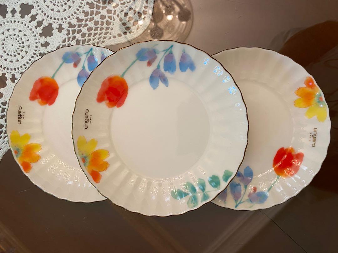 floral cake plates