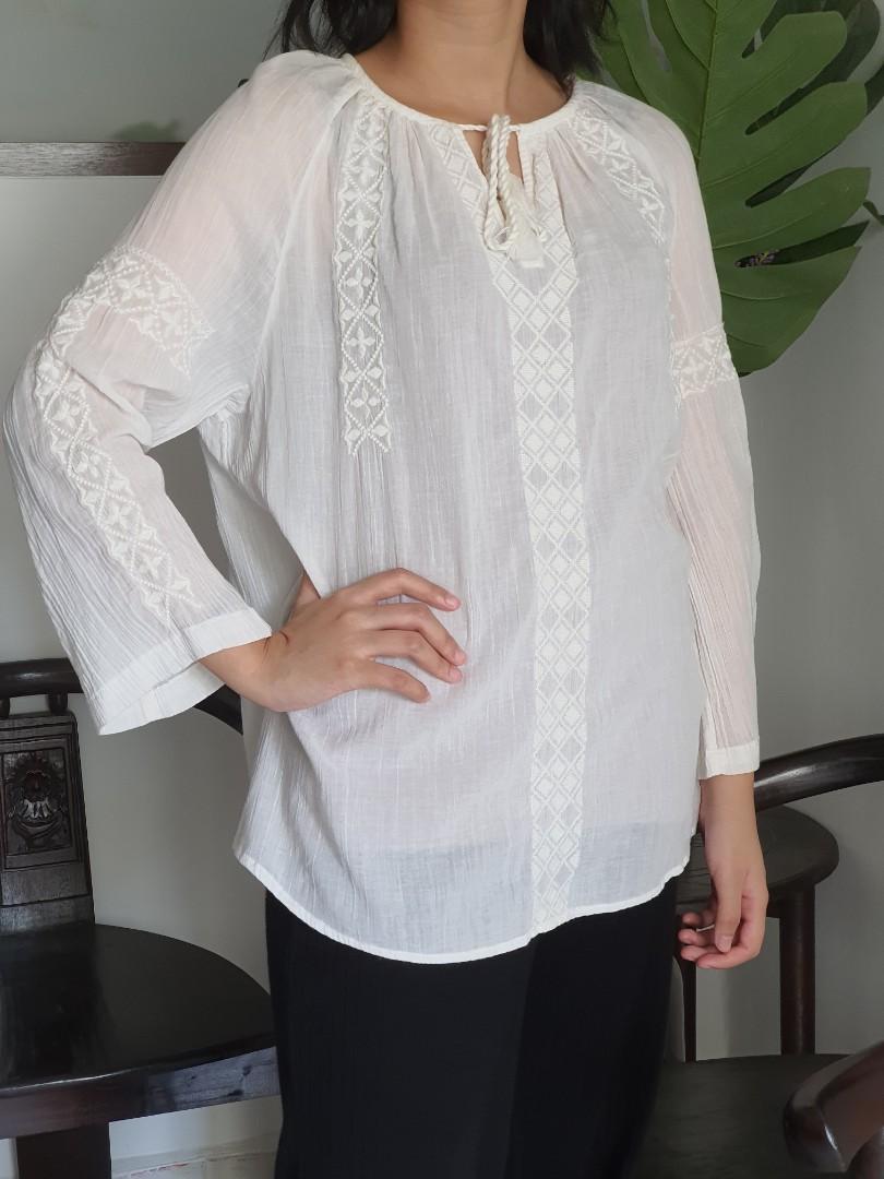 White boho blouse clearance