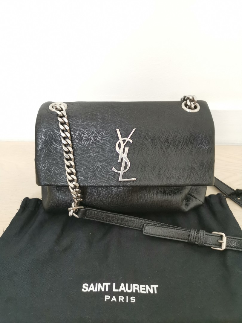YSL Small West Hollywood Bag in Black Textured Leather, Luxury, Bags &  Wallets on Carousell