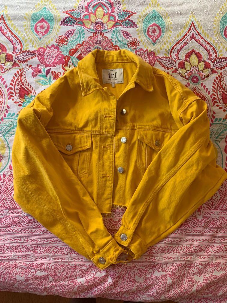 zara yellow jean jacket