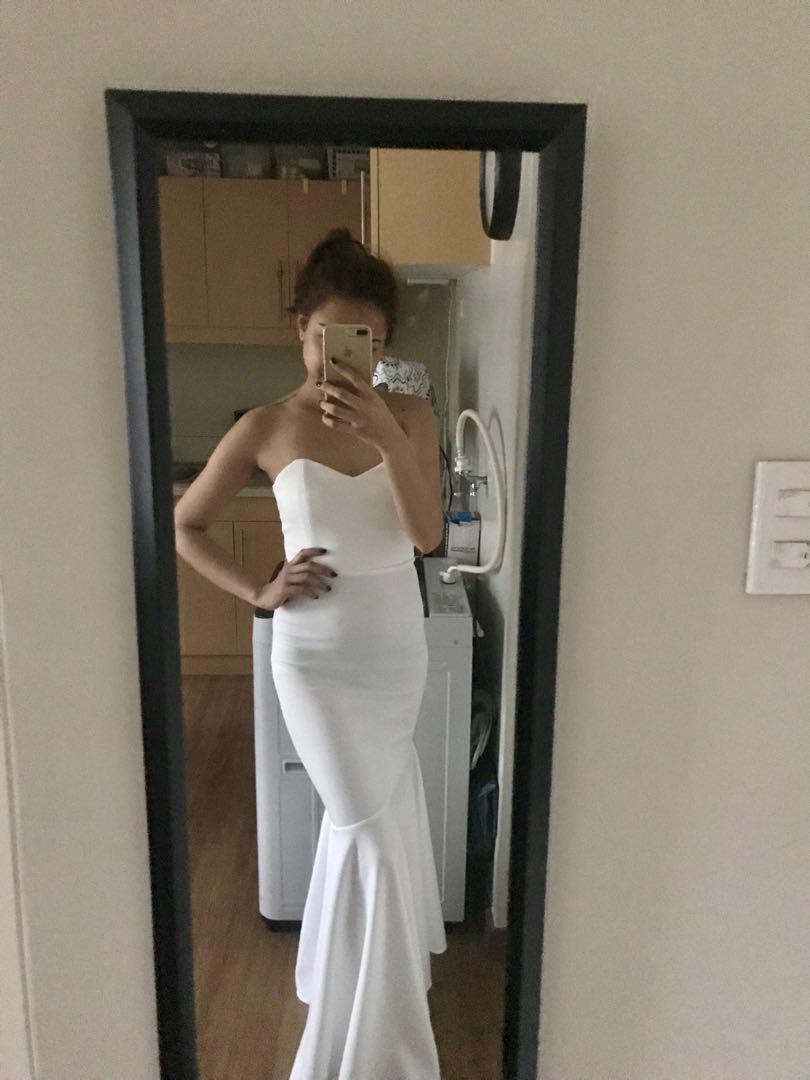 white tube maxi dress