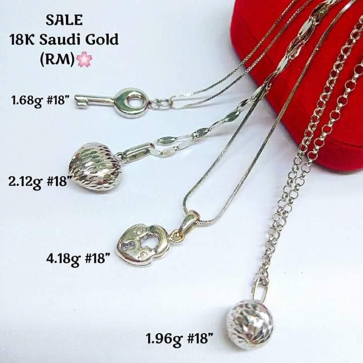 Saudi white on sale gold necklace