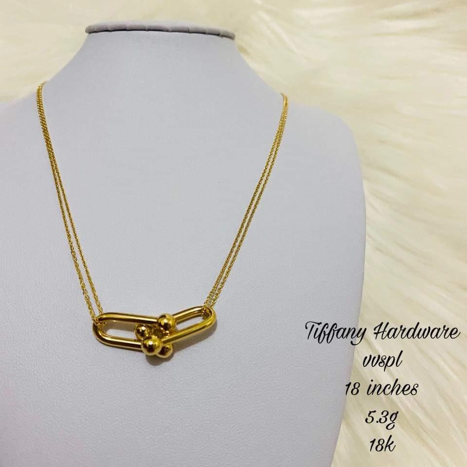 18k Tiffany Hardware Necklace, Women's Fashion, Jewelry & Organizers