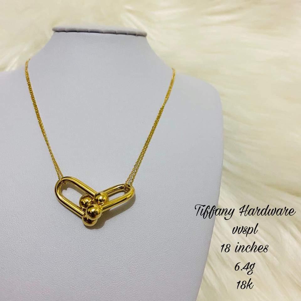 18k Tiffany Hardware Necklace, Women's Fashion, Jewelry & Organizers