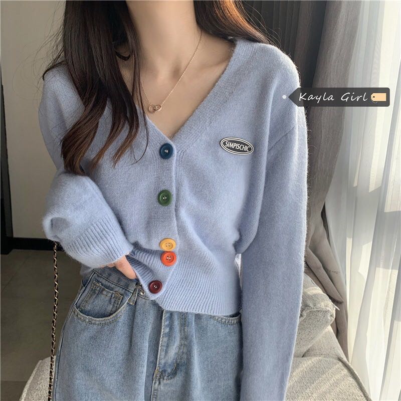 rainbow button cardigan