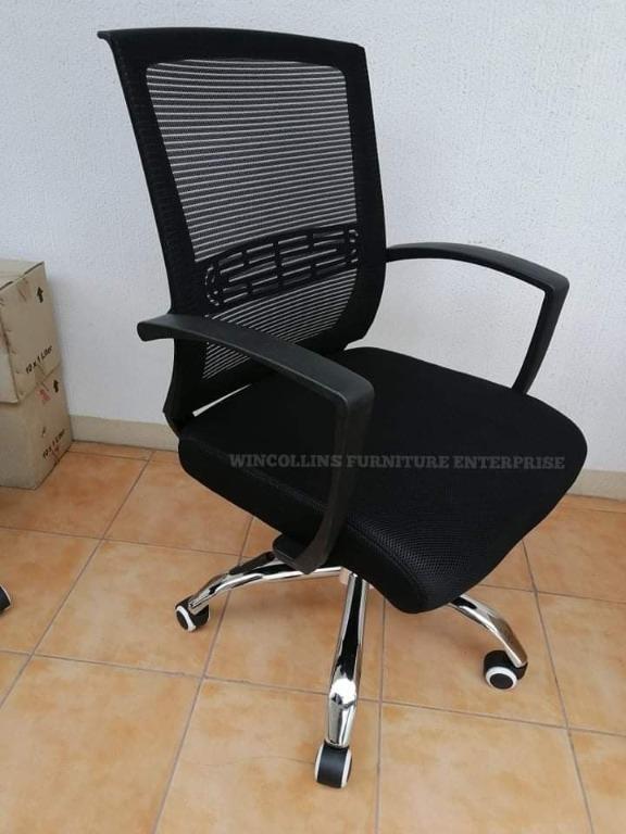 Mid back Mesh Office Chairs Chrome Legs Heavy Duty ^.^, Furniture