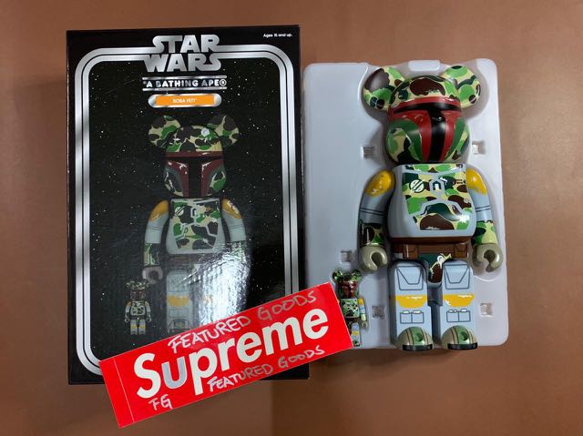 Bearbrick BAPE x STAR WARS BOBA FETT 100% & 400% Set Bearbrick BAPE x STAR WARS BOBA FETT 100% & 400% Set