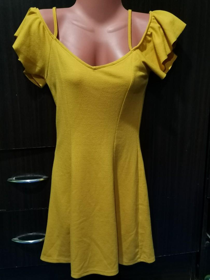 bershka yellow dress