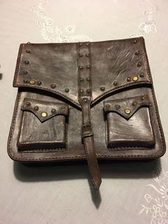 Bicycle pannier leather bag