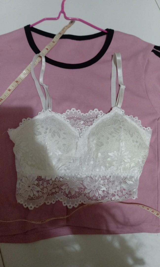 White lace padded bralette
