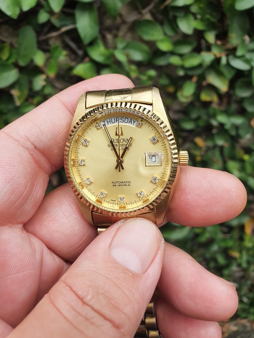 Bulova super seville day & date automatic 25 jewels clearance