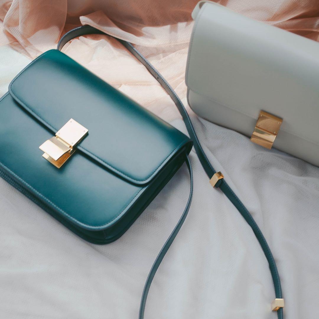Celine box bag green hotsell