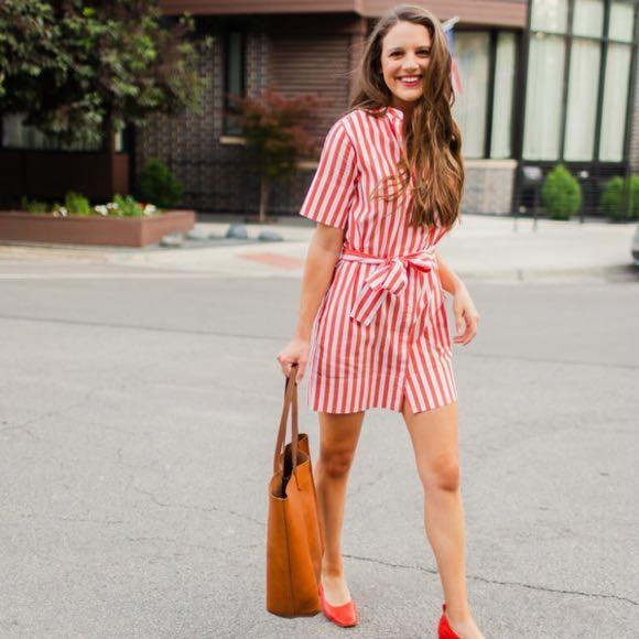 The cotton collarless belted shirtdress new arrivals