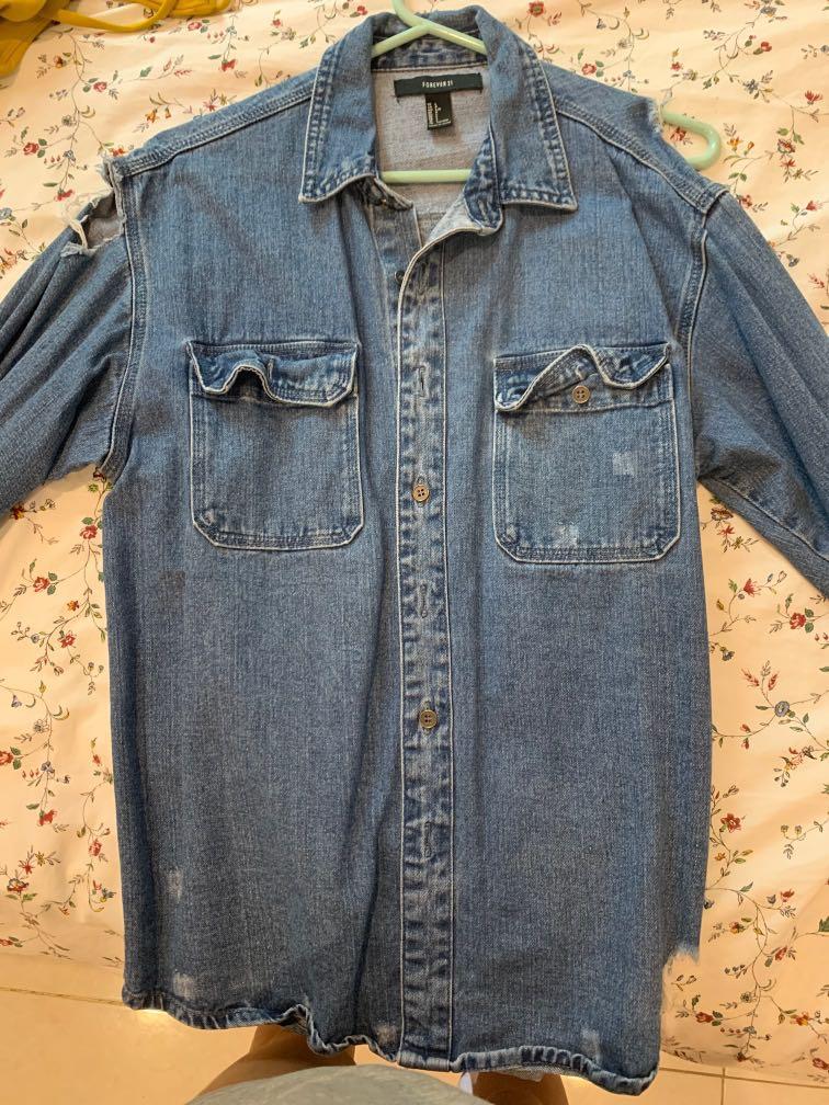 oversized jean jacket forever 21