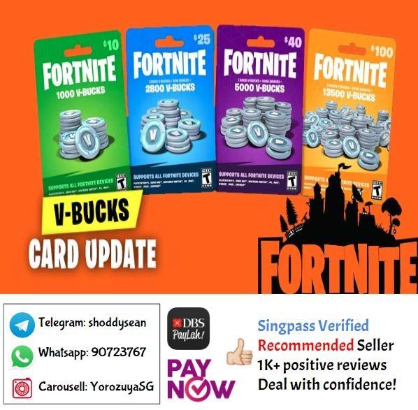 Fortnite V Bucks Gift Card All Region Entertainment Gift Cards Vouchers On Carousell