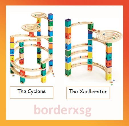 Hape Award Winning Quadrilla Wooden Marble Run Construction The Cyclone or The Xcellerator