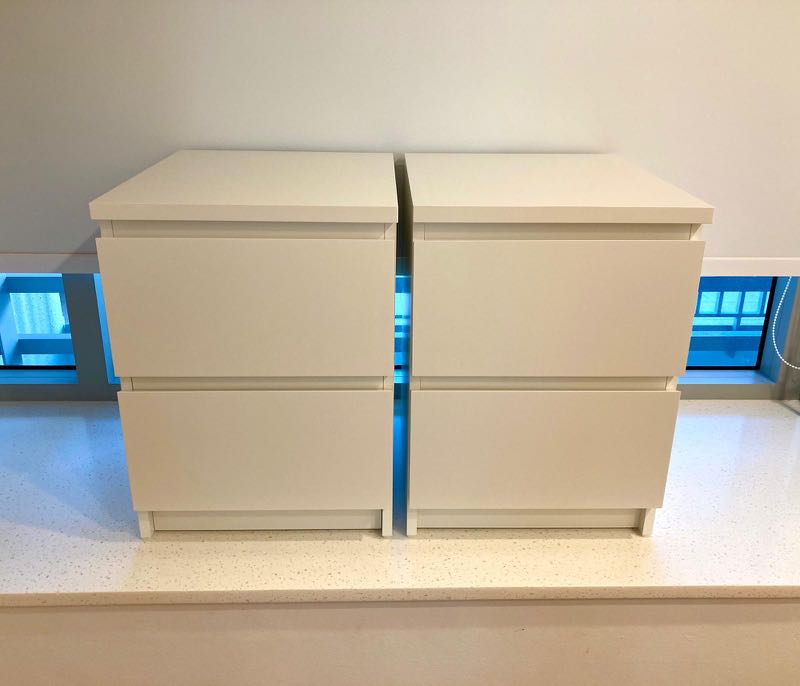 IKEA MALM Bedside Table/ Chest of 2 drawers x 2 units, Furniture & Home