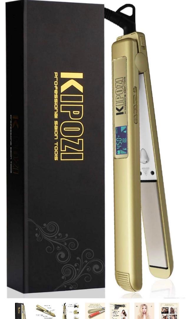 KIPOZI 1 Inch Pro Nano Titanium Flat Iron 450F Salon High Heat Anti Frizz LCD Hair Straightener Dual Voltage Beauty Personal Care Hair on Carousell
