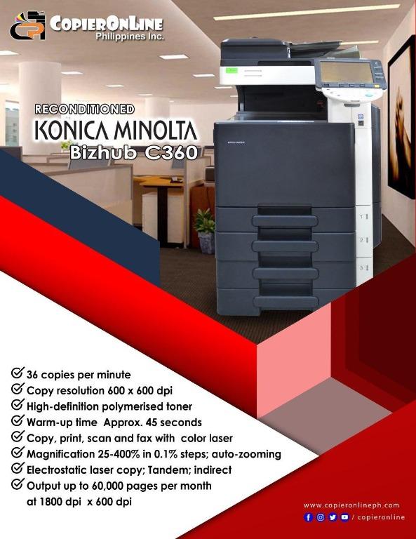 Konica Minolta Bizhub C360 3in1 Electronics Printers Scanners On Carousell Service manual, user manual, product manual, manual, scanning manual, operation manual, system administrator manual, shortcut manual. carousell