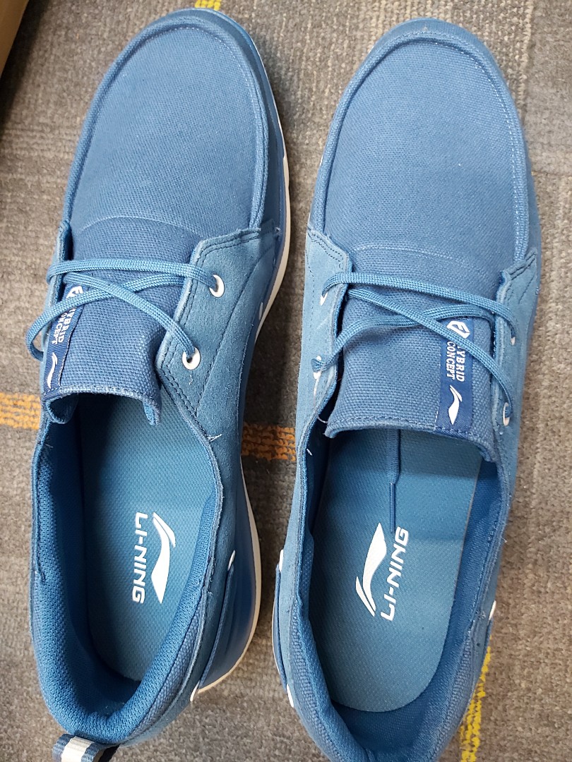 blue canvas boat shoes