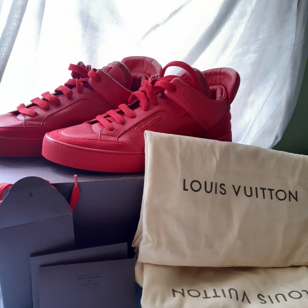 Authentic Louis Vuitton LV Kanye Don Red UK8, Luxury, Sneakers
