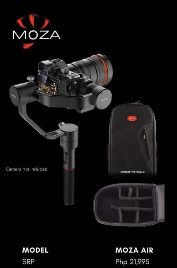 Moza Air 1 (Category: Gimbals & Stabilizers ) located in Pasay City. Submitted by shansey21 (Listing ID 1034360899, Image 2). Description: Moza Air 1 Bnew sealed Free Fasion Bag 1 year warranty Moza Ph 3.2kg max payload 12hrs battery life Meet up Abad Santos near lrt Or COD via lalamove or grab + delivery fee Within metro manila area Also available in Moza aircross 2 Moza air 2 Moza slypod e Moza slypod Pm me 😉 #Moza #EhCaseyLegit.