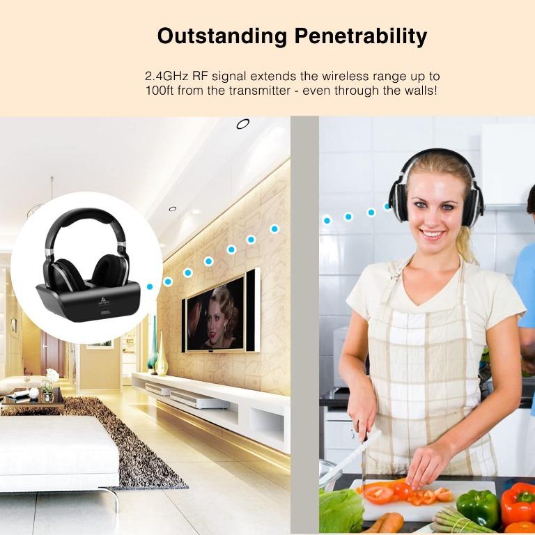 N ARTISTE Wireless TV Headphones Over Ear Headsets Digital