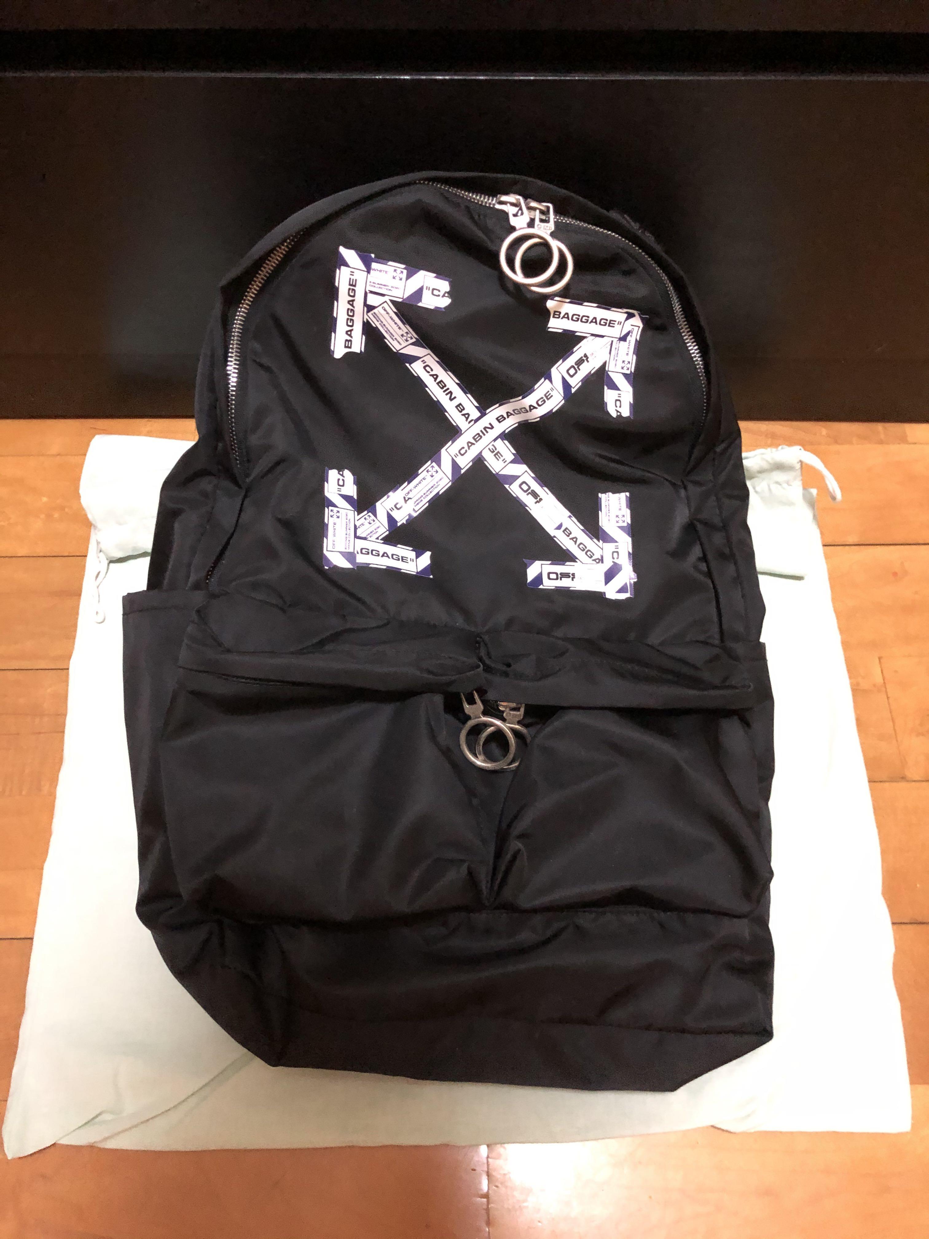 OFF-WHITE Airport Tape Diagonal Arrows Backpack Black/Purple in