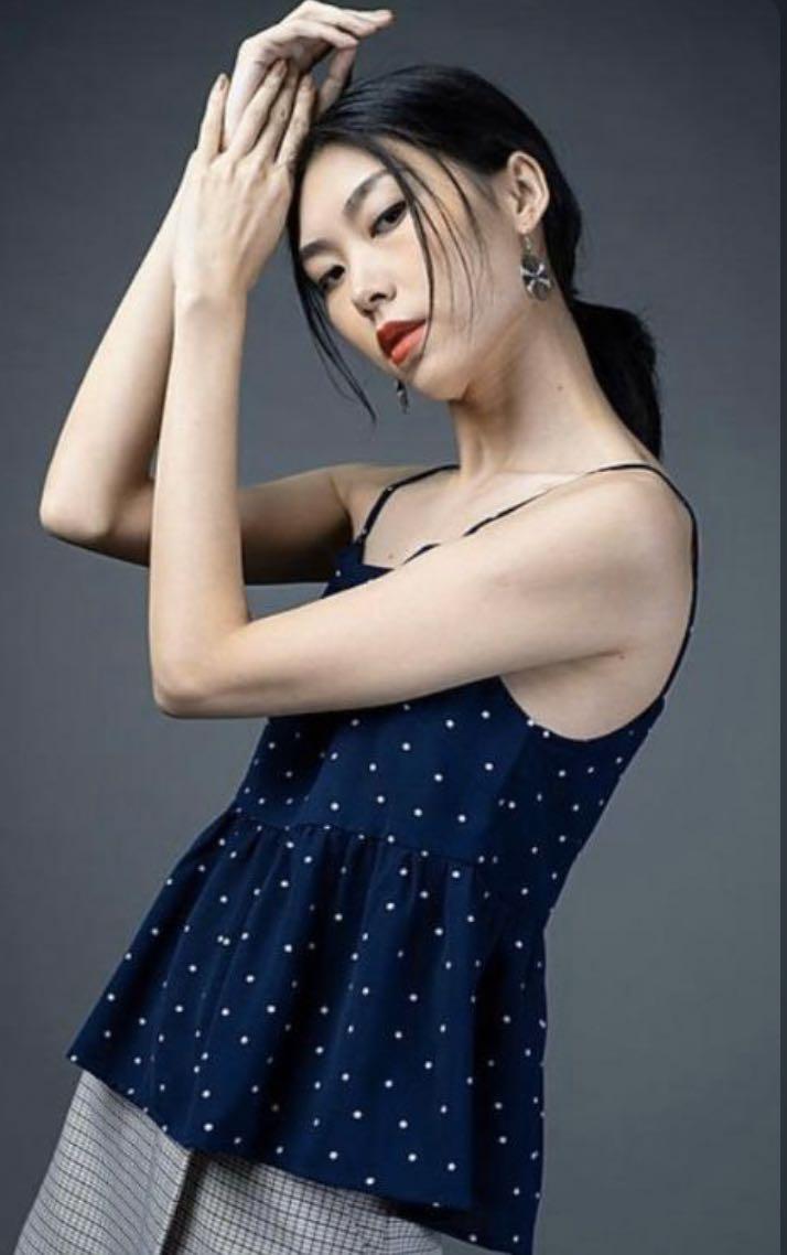 polka dot peplum top