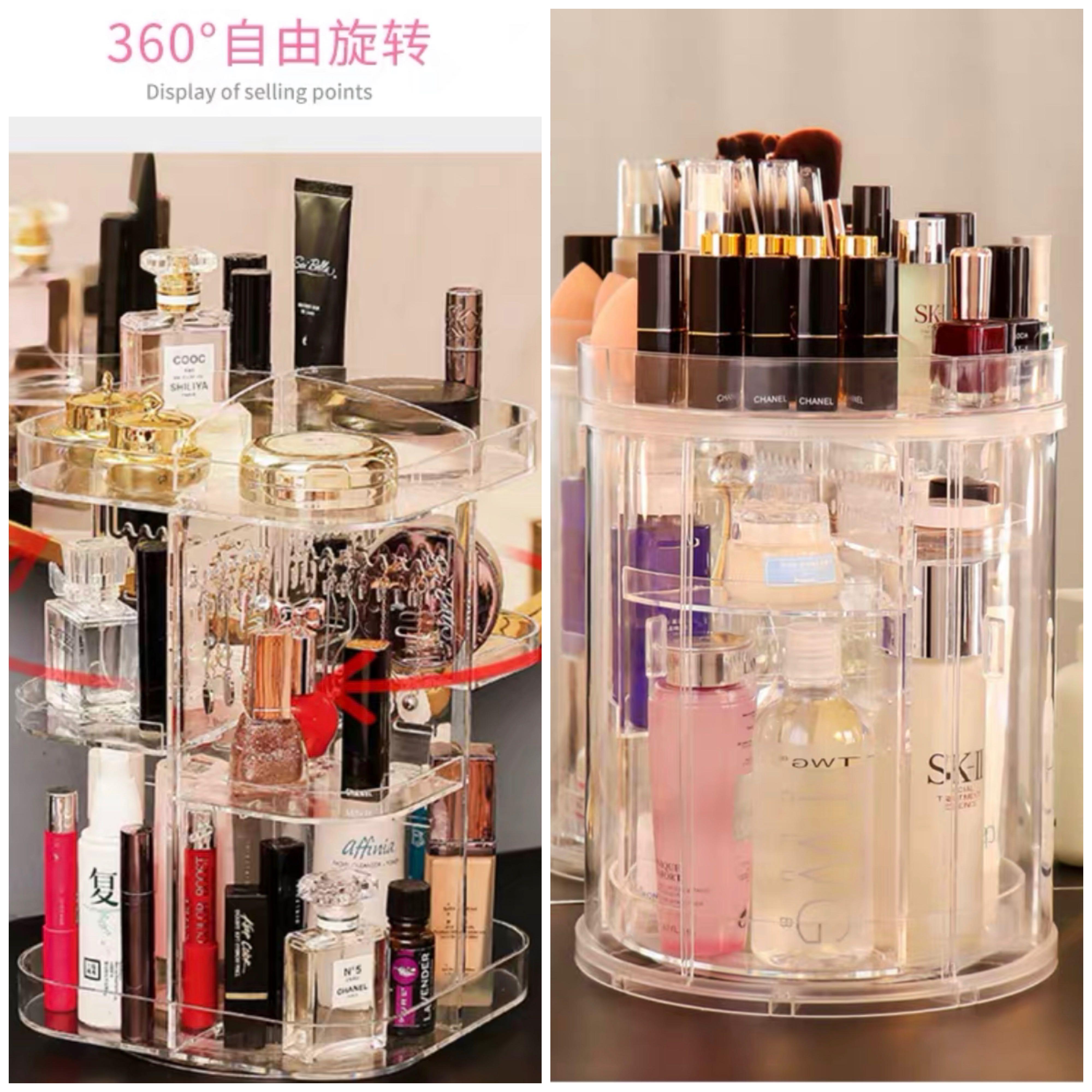 Last One Ready Stock 360 Degree Rotation Makeup Storage Box Cosmetics Organizer Makeup Box Square 22 Makeup Box Round 34 Health Beauty Makeup On Carousell