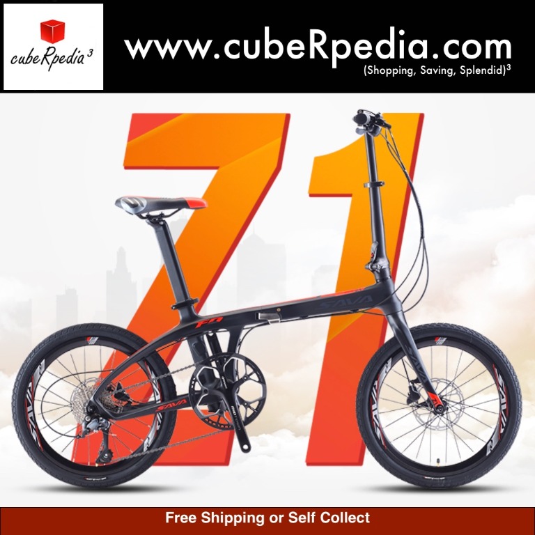 Sava Z2 16/'/' Carbon Fiber Frame Folding Bike Mini City 9 Speed Foldable Bicycle