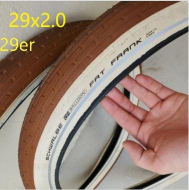 Fat frank 29 inch mtb bicycle tires 29x2.0 29er gum sidewall/ Schwalbe big apple 29 inch tire Cream 29*2.0/ Black color 29x2.35, Sports Equipment, Bicycles & Parts, Parts & Accessories on Carousell