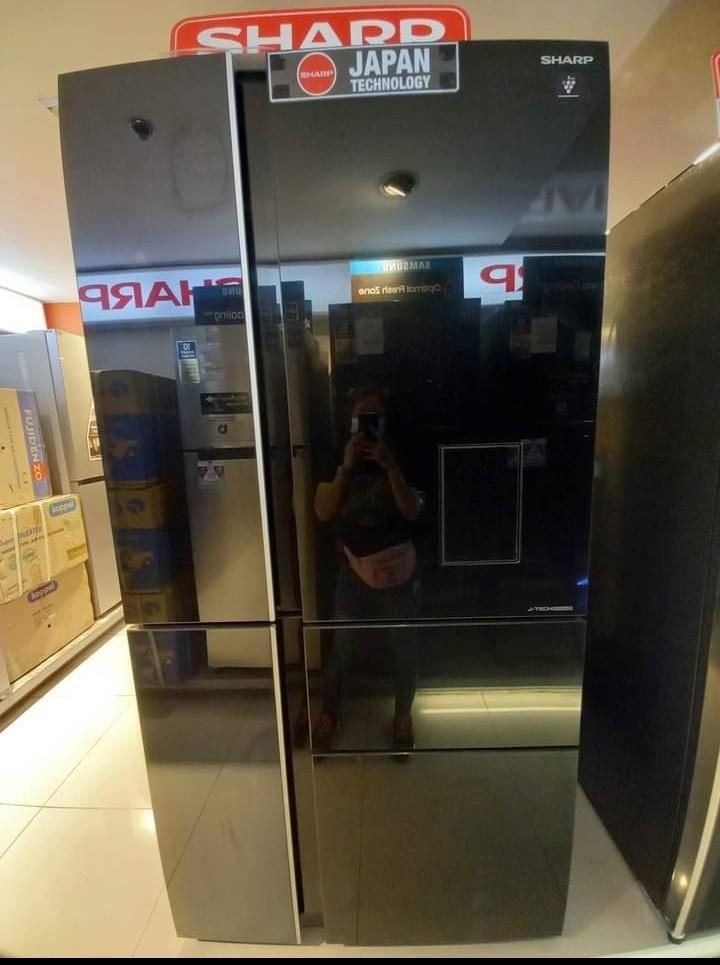 Sharp ref two door no frost (Category: Refrigerators and Freezers) located in Quezon City. Submitted by daligcon19 (Listing ID 1034348167, Image 3). Description: SHARP REF TWO DOOR NO FROST INVERTER‼ Model: SJ-FTG21BVP-BK 21CUFT Srp 53,998 Cash 38,800 Model: SJ-FTG18BVP-BK 18CUFT Srp 43,998 Cash 32,900 Model: SJ-FTG15BVP-BK 15CUFT Srp 35,498 Cash 26,500 Specs: Inverter No frost Plastmacluster ion technology Nano Deodorizer Tempered glass door des