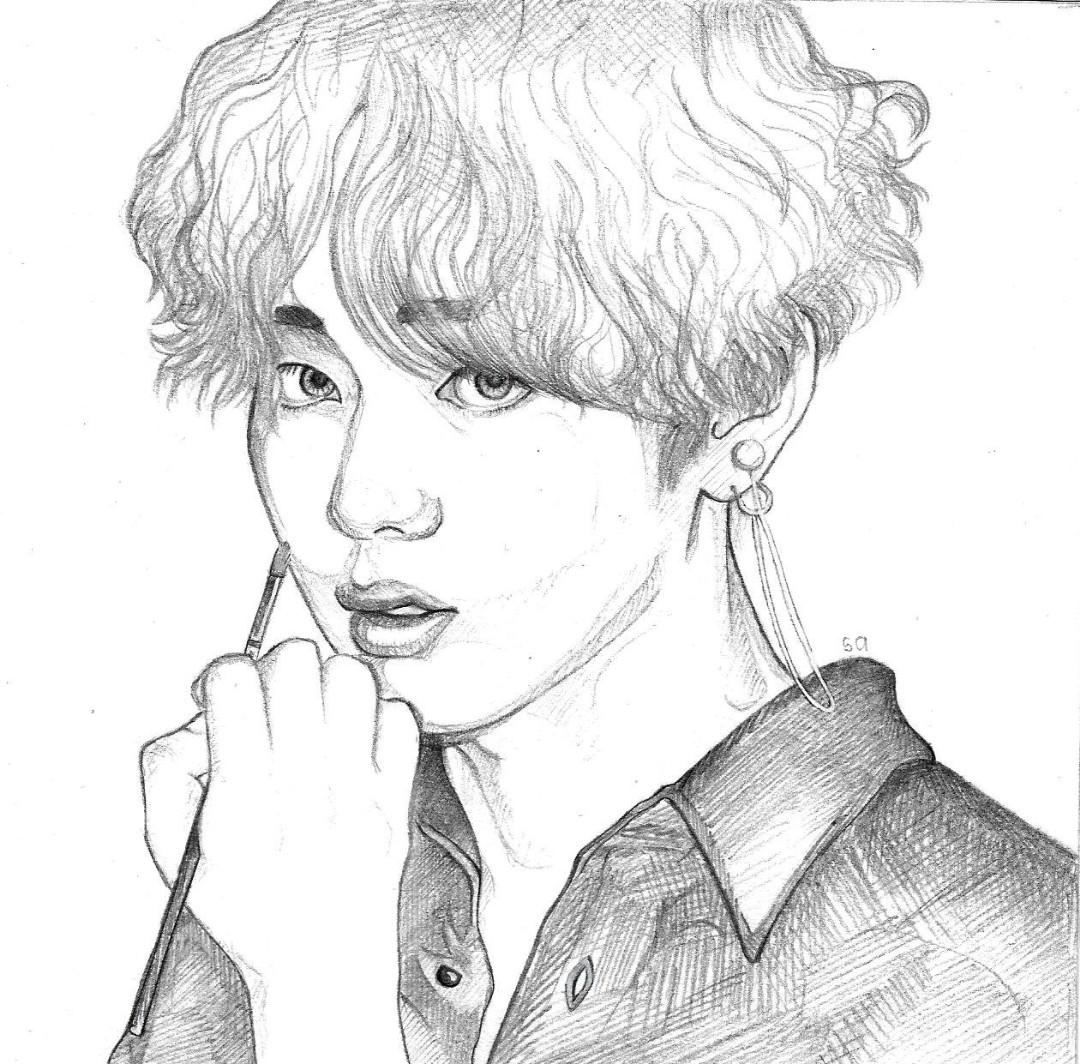 Bts V Realistic Portrait K Wave On Carousell