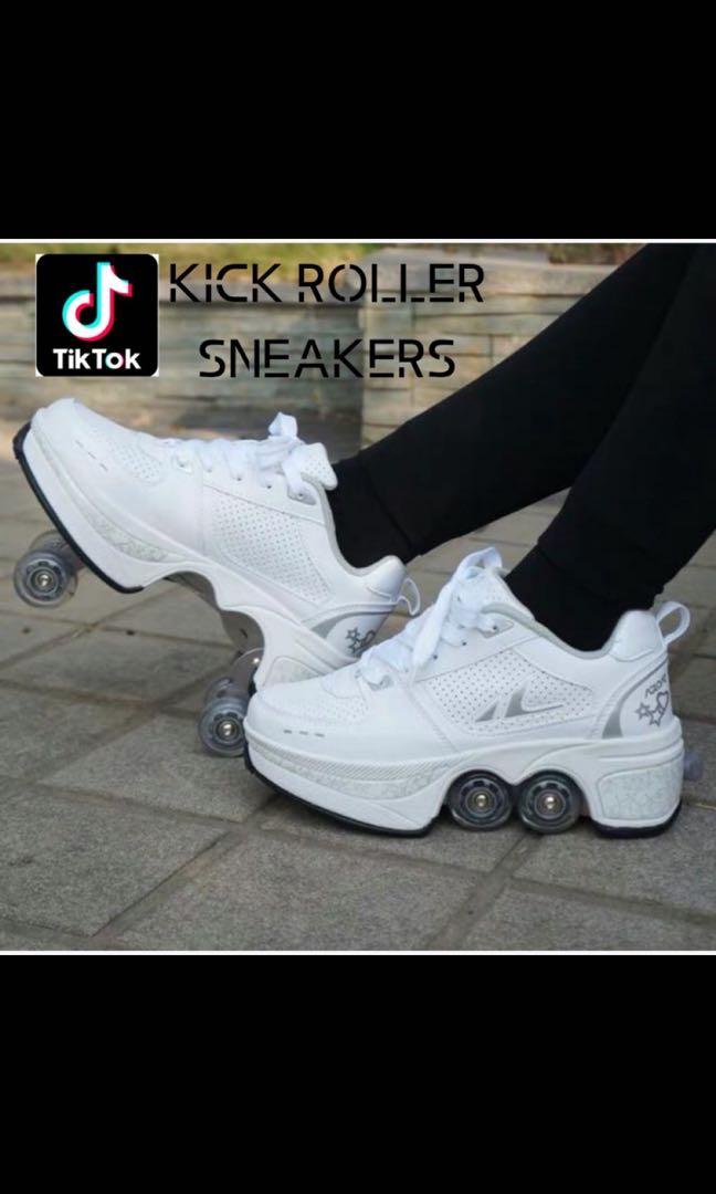 Quad kick clearance roller skates white