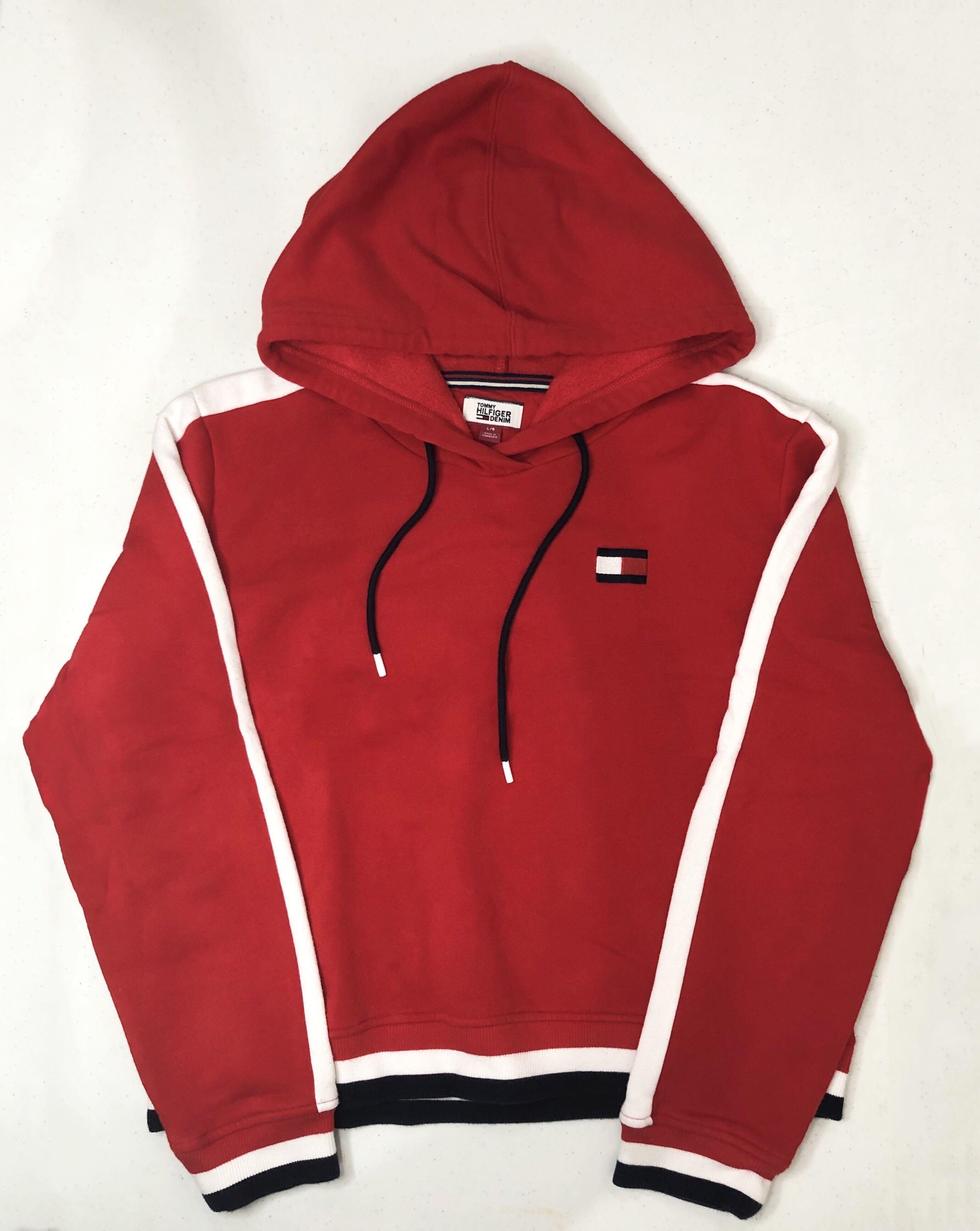 tommy denim hoodie