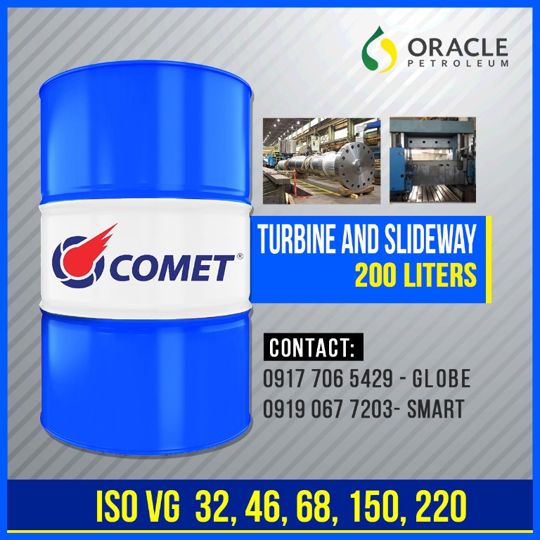 Turbine and Slideway Oil ISO VG 32 46 68 150 220 DRUM 200L COMET, Car