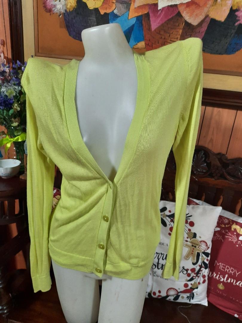 lime green long cardigan