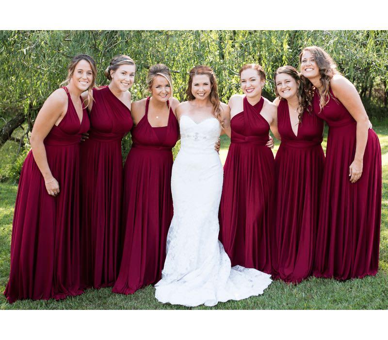 Red maxi bridesmaid dresses top