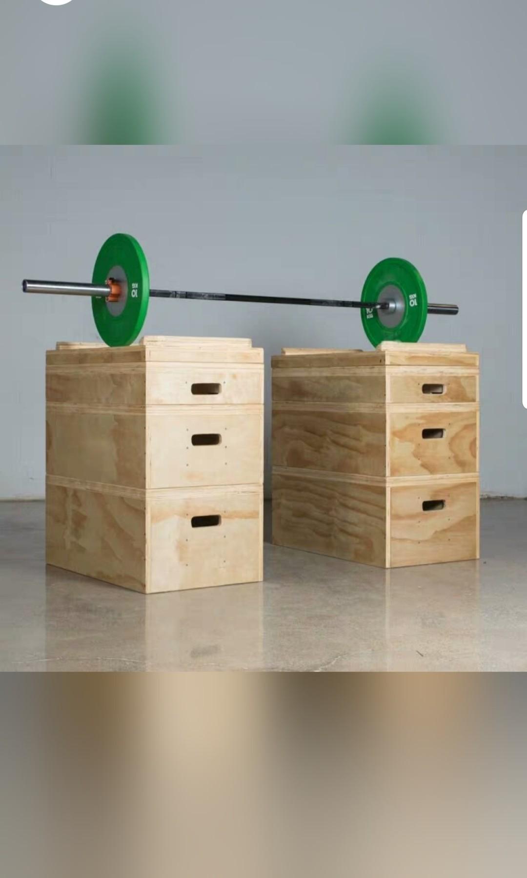 Weightlifting Platform Wood Jerk Block Crate Metal Olympic Lift Pound 