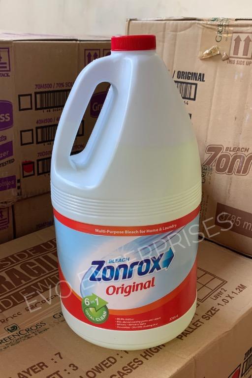Zonrox Bleach Original Gallon (selling per box), Beauty & Personal Care