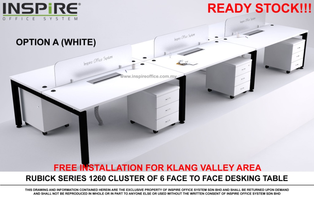 1260 Cluster Of 6 Desking System Office Table Workstation