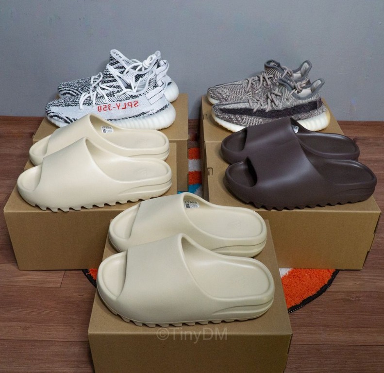 Adidas Yeezy Slide Boost 350 V2 Bone Soot Zebra Zyon Men s