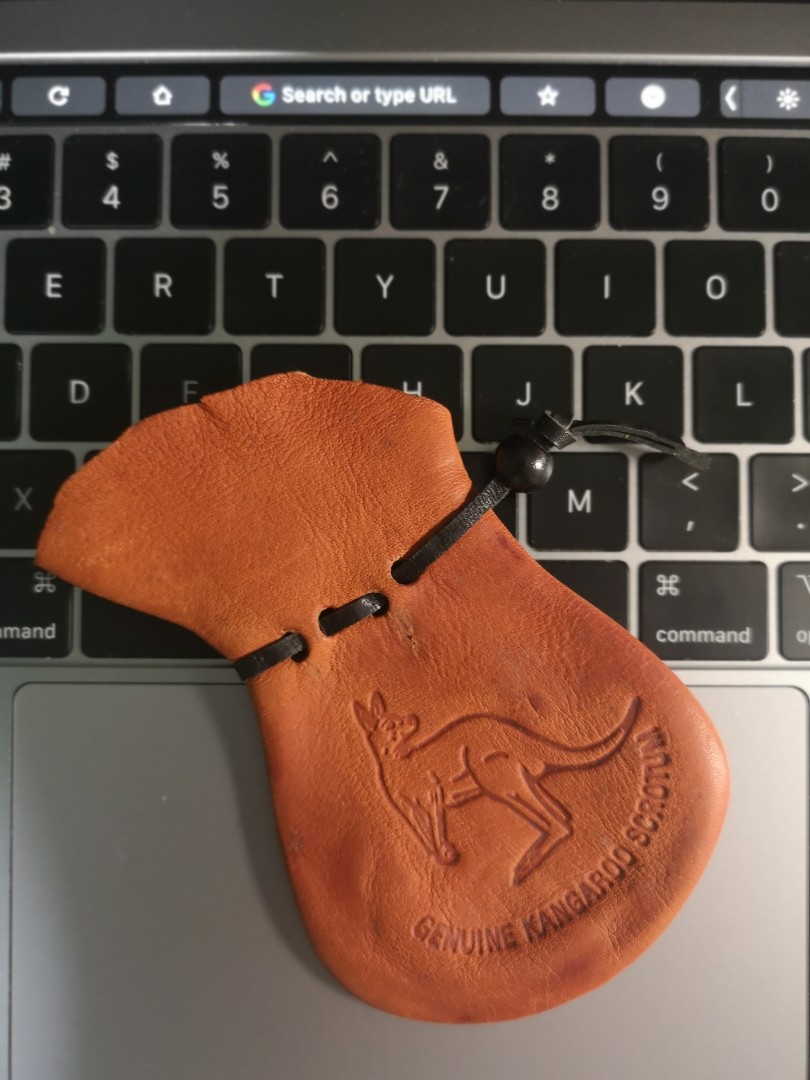 Jacaru Hats Kangaroo Scrotum Coin Purse - Tan