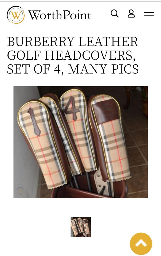 Authentic burberry Golf head cover, Sports Equipment, Sports u0026 Games, Golf  on Carousell