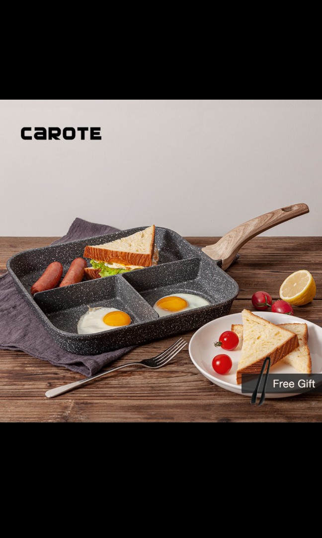 CAROTE + 3-in-1 Breakfast Grill Pan