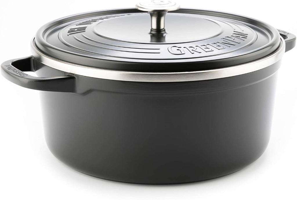 (chk) GreenPan 5.5 Quart QT SimmerLite Ceramic Lightweight Dutch Oven