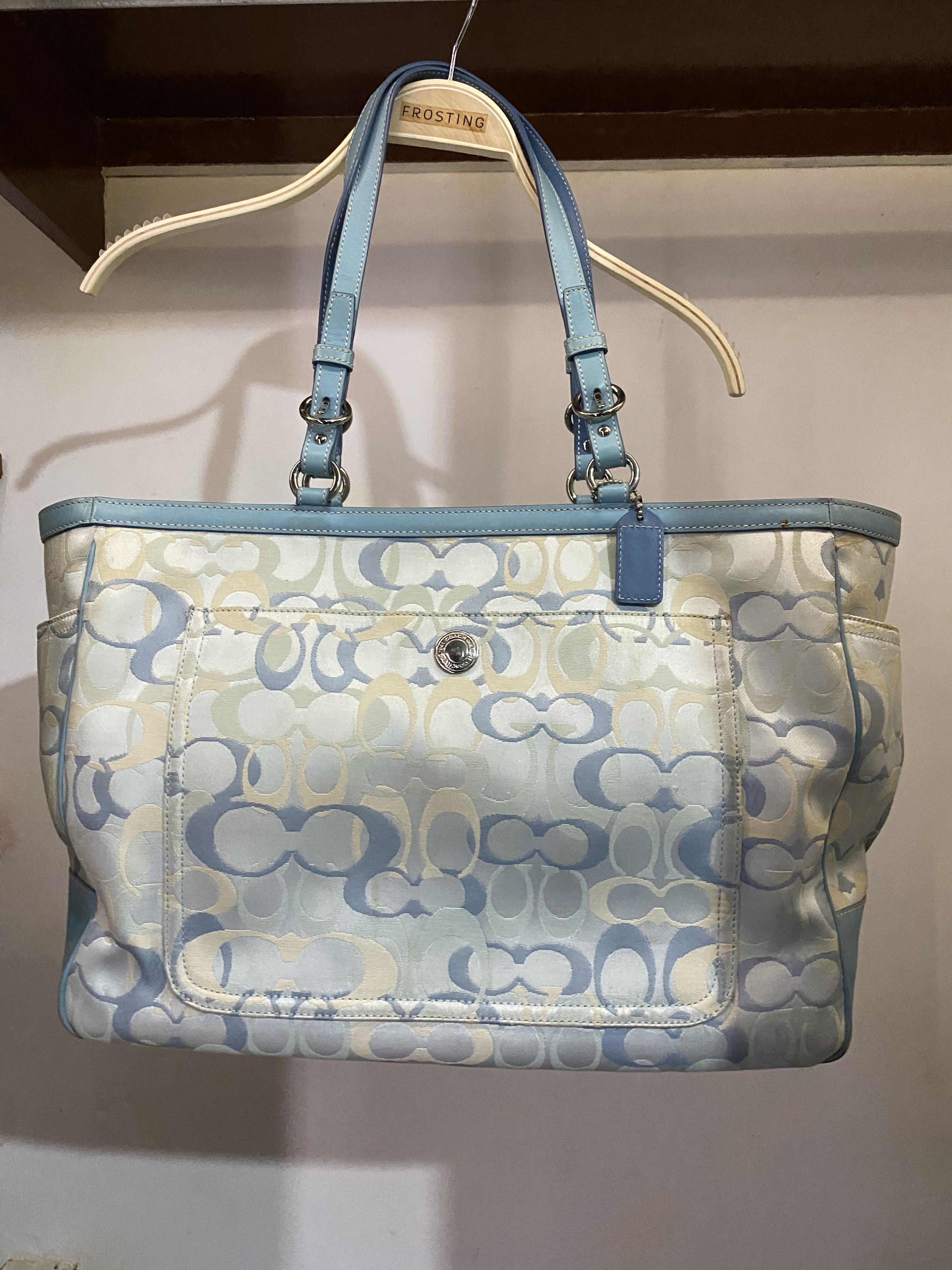 blue coach diaper bag