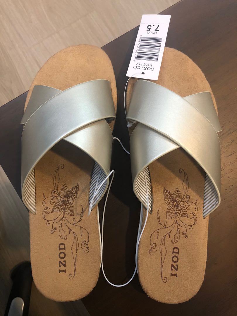 Costco IZOD Women's Strap Sandals (Gold 