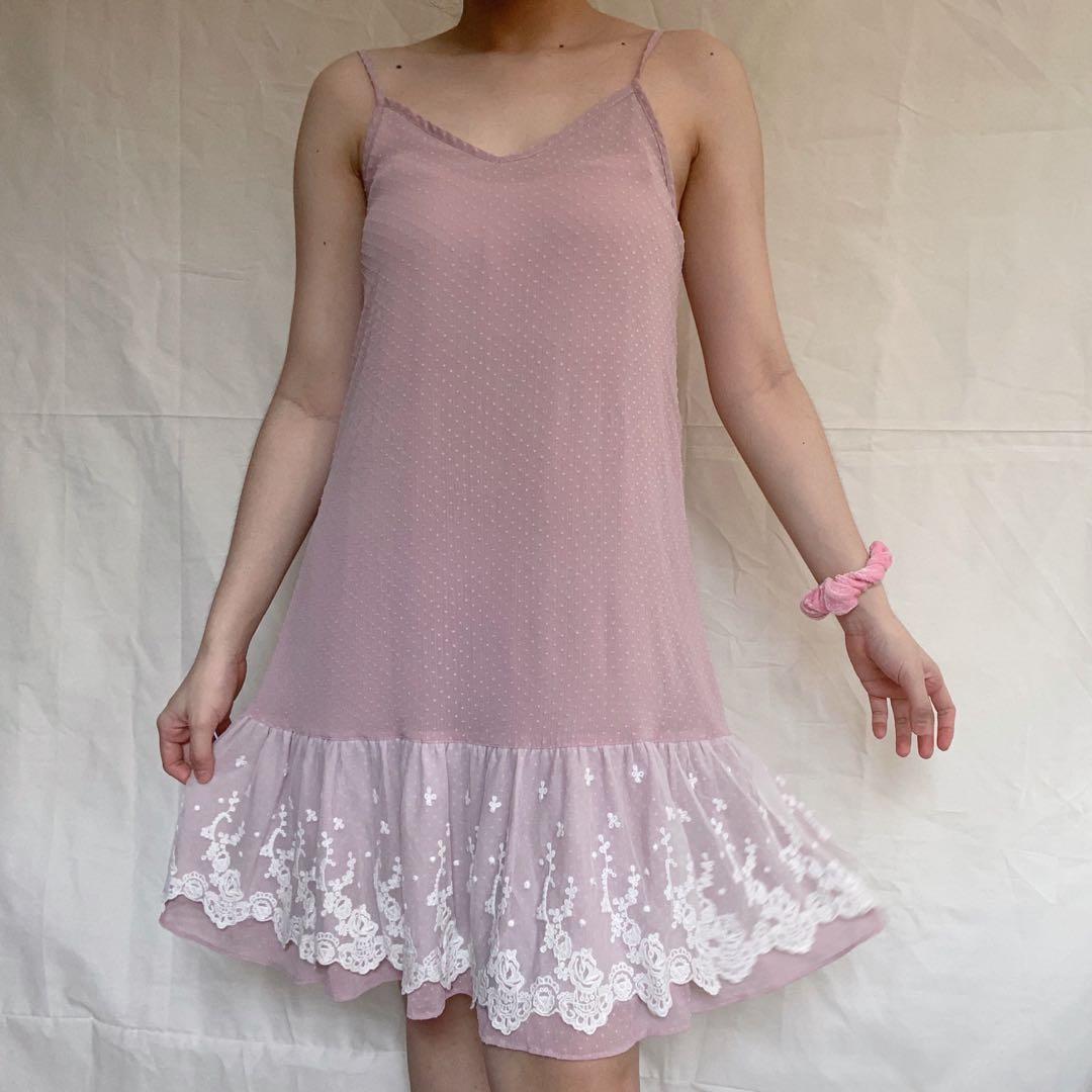 white dress with flowers on the bottom